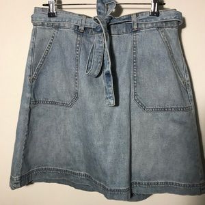 Gap Denim High Waisted Flare Skirt w/ Belt